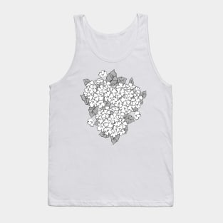 Hydrangea flowers. Black and white floral pattern Tank Top